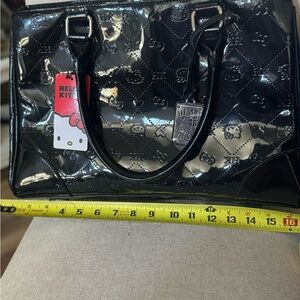 Sanrio Loungefly Embossed Hello kitty Tote Bag Black PVC Y2K